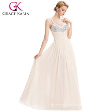 Grace Karin Ladies Ball Gown V Neck Sweetheart Sequins Chiffon Long Floor Length Evening Dress CL6263